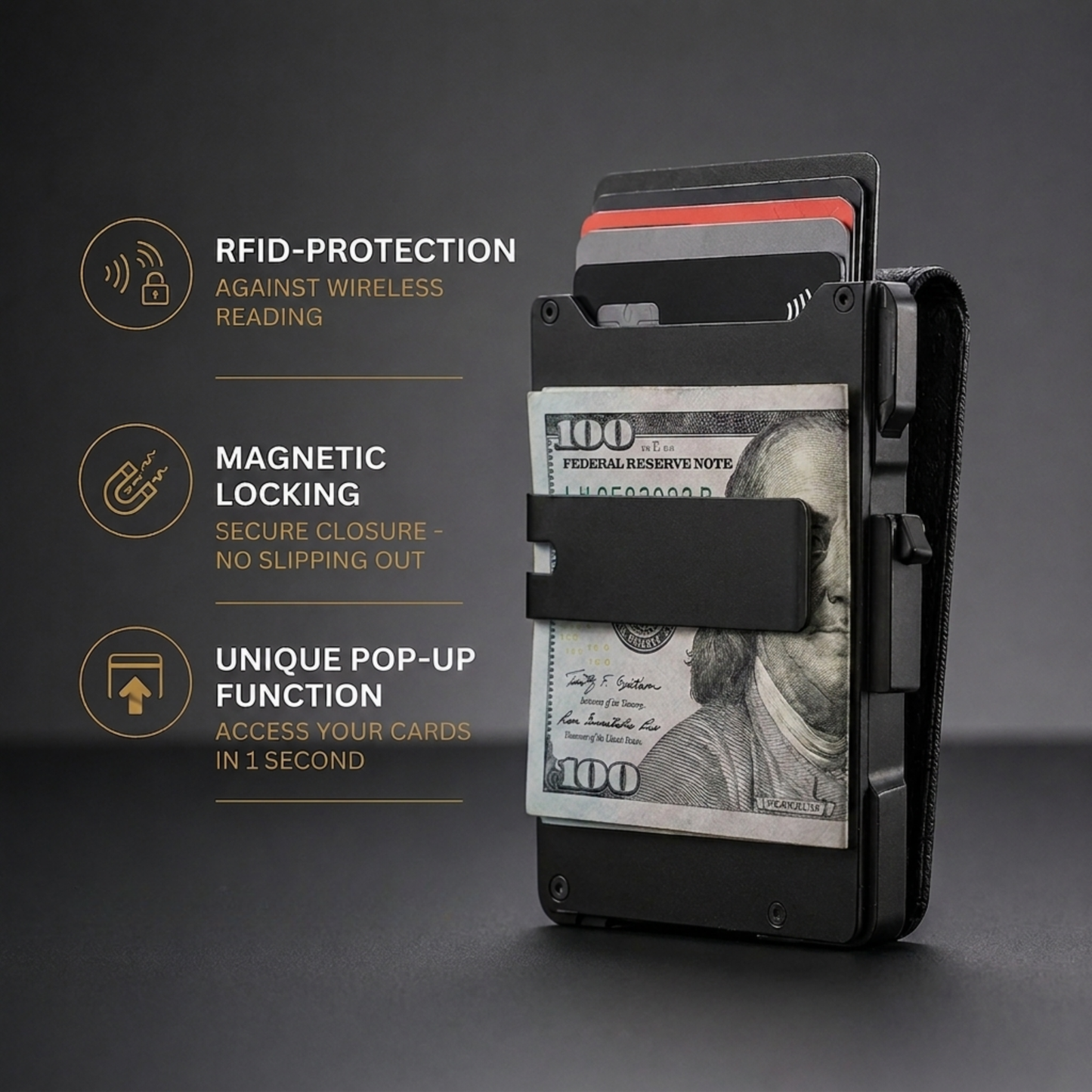 Exnercy MagVault Wallet® Maximum Capacity. Minimal Footprint.
